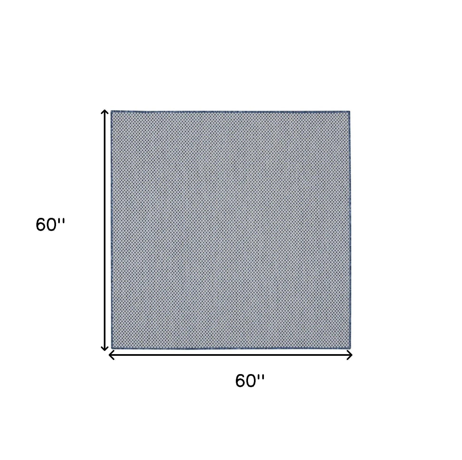 5' Bone Square Geometric Power Loom Area Rug Homeroots Outdoor