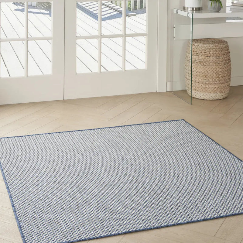 5' Bone Square Geometric Power Loom Area Rug Homeroots Outdoor