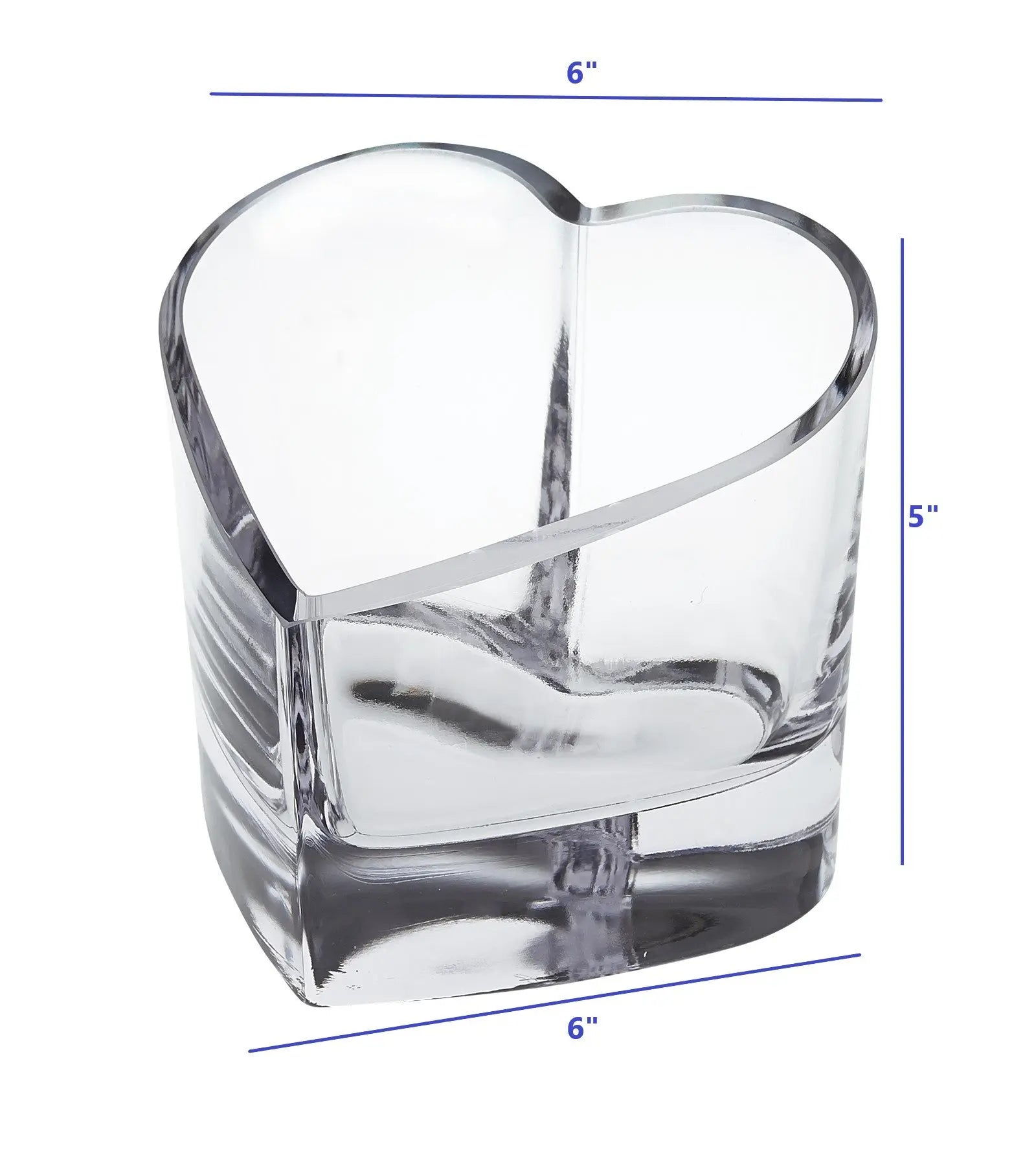 5" Clear Mouth Blown European Crystal Heart Bowl Homeroots Kitchen & Dining