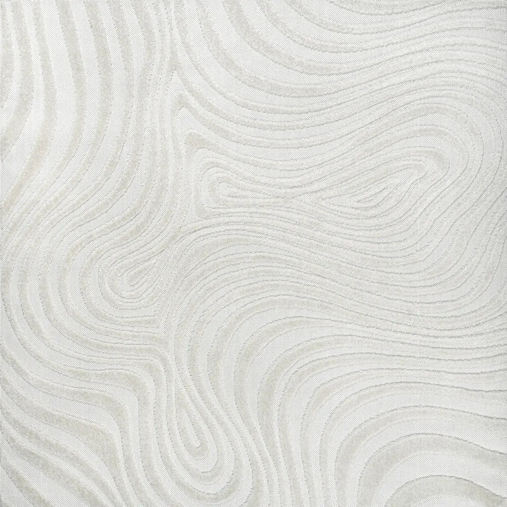 5' Cream And Ivory Square Abstract Indoor Outdoor Area Rug Homeroots Outdoor
