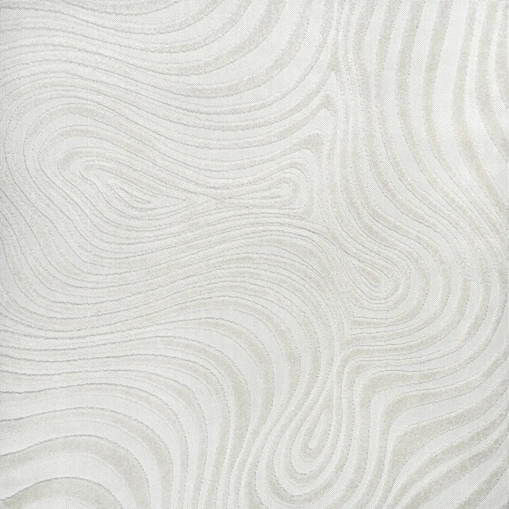 5' Cream And Ivory Square Abstract Indoor Outdoor Area Rug Homeroots Outdoor