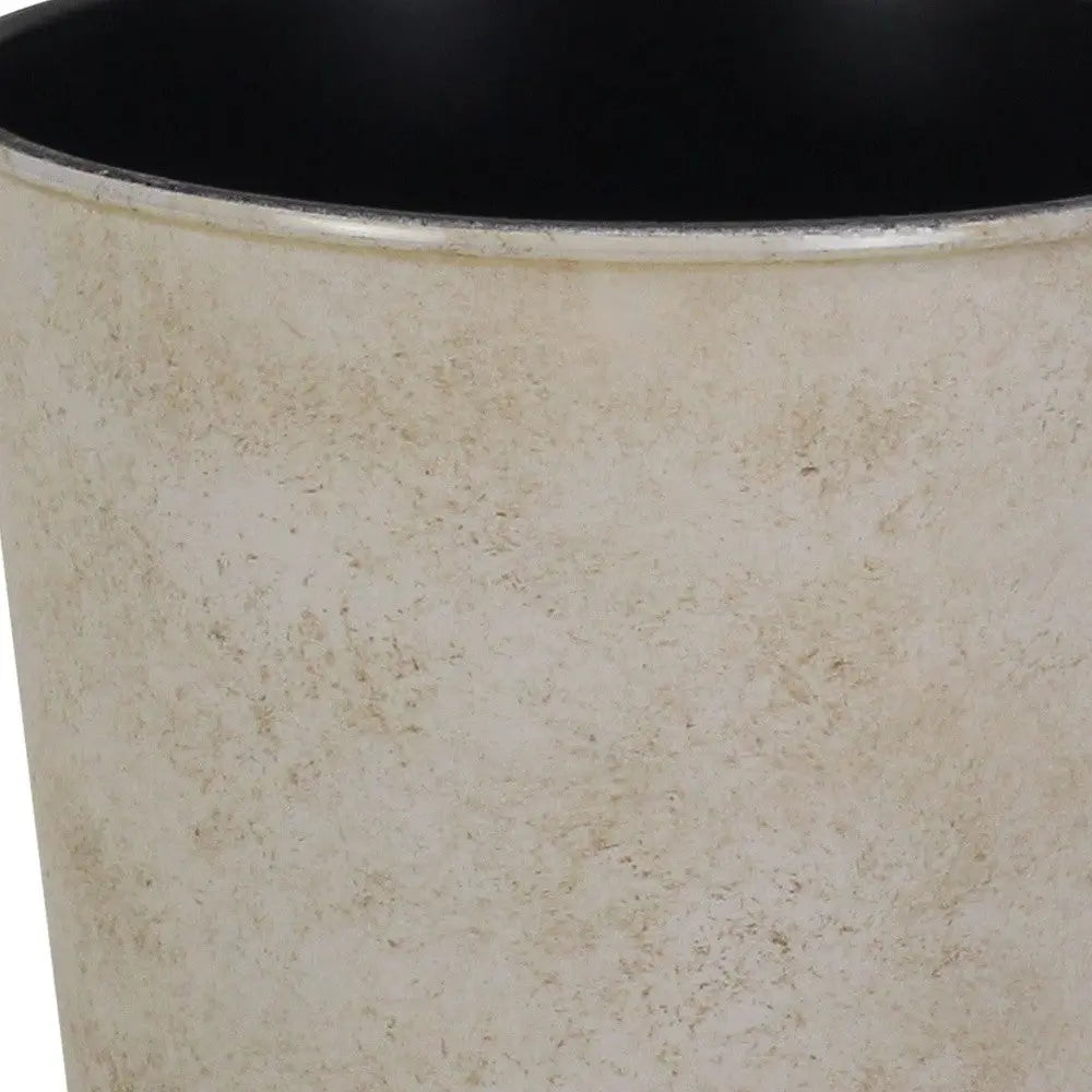 5" Cream Recycled Plastic Indoor Outdoor Round Pot Planter Homeroots Outdoor