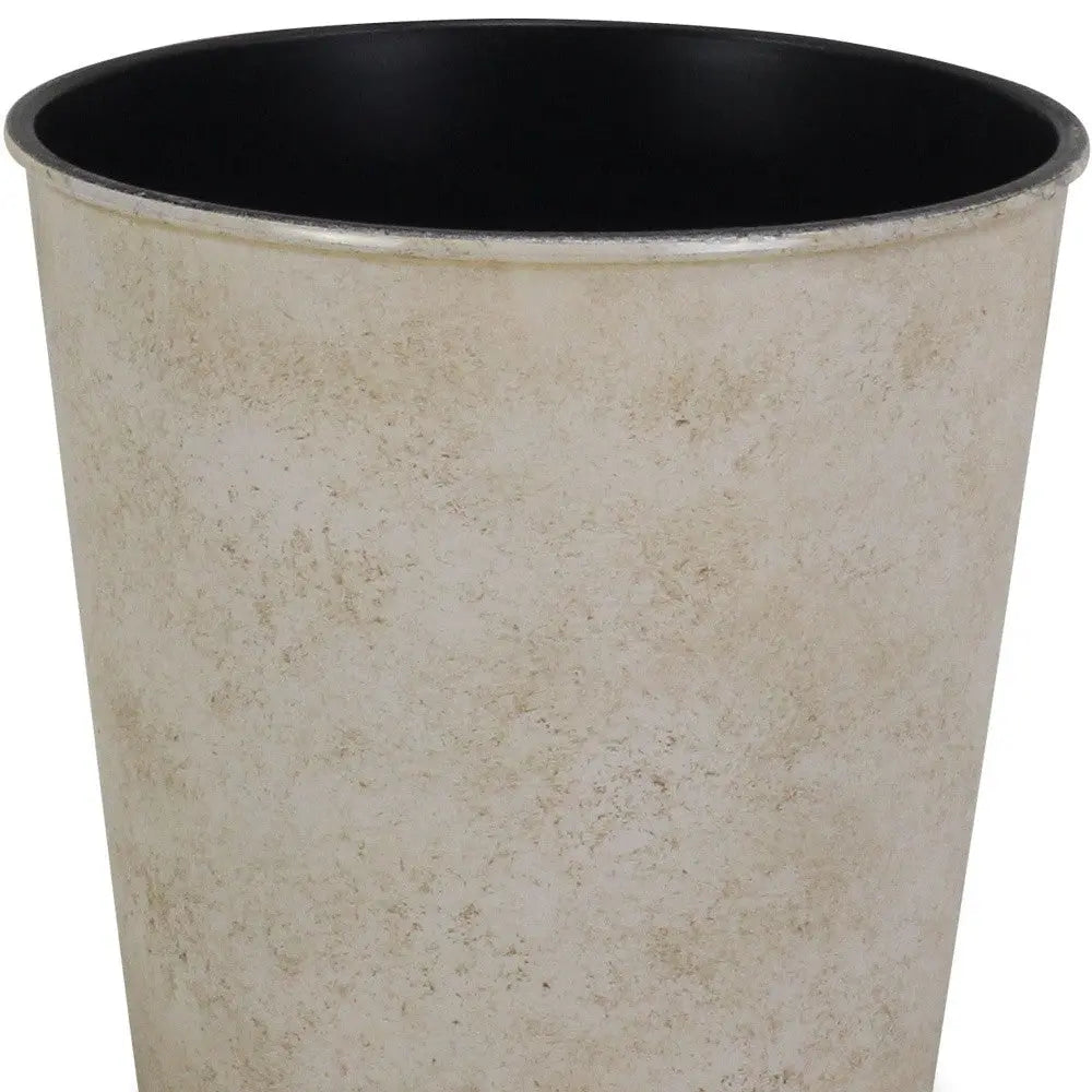 5" Cream Recycled Plastic Indoor Outdoor Round Pot Planter Homeroots Outdoor