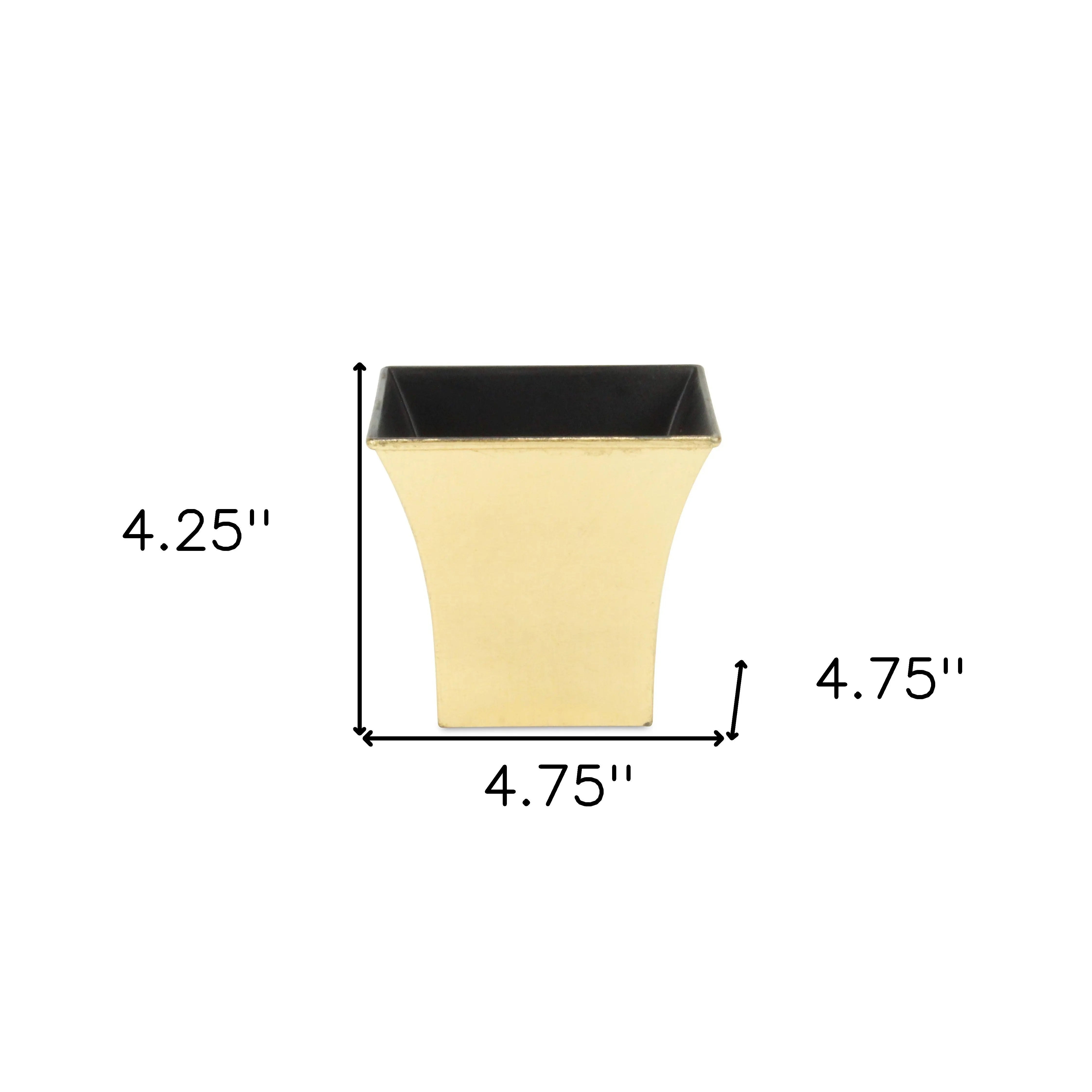 5" Gold Recycled Plastic Indoor Outdoor Square Pot Planter Homeroots Outdoor