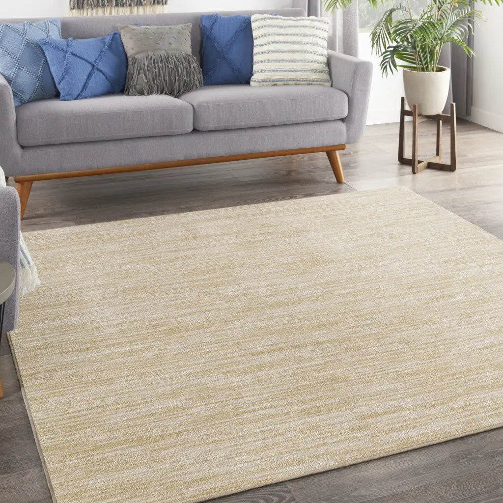 5' Ivory And Gold Square Abstract Indoor Outdoor Area Rug Homeroots Outdoor