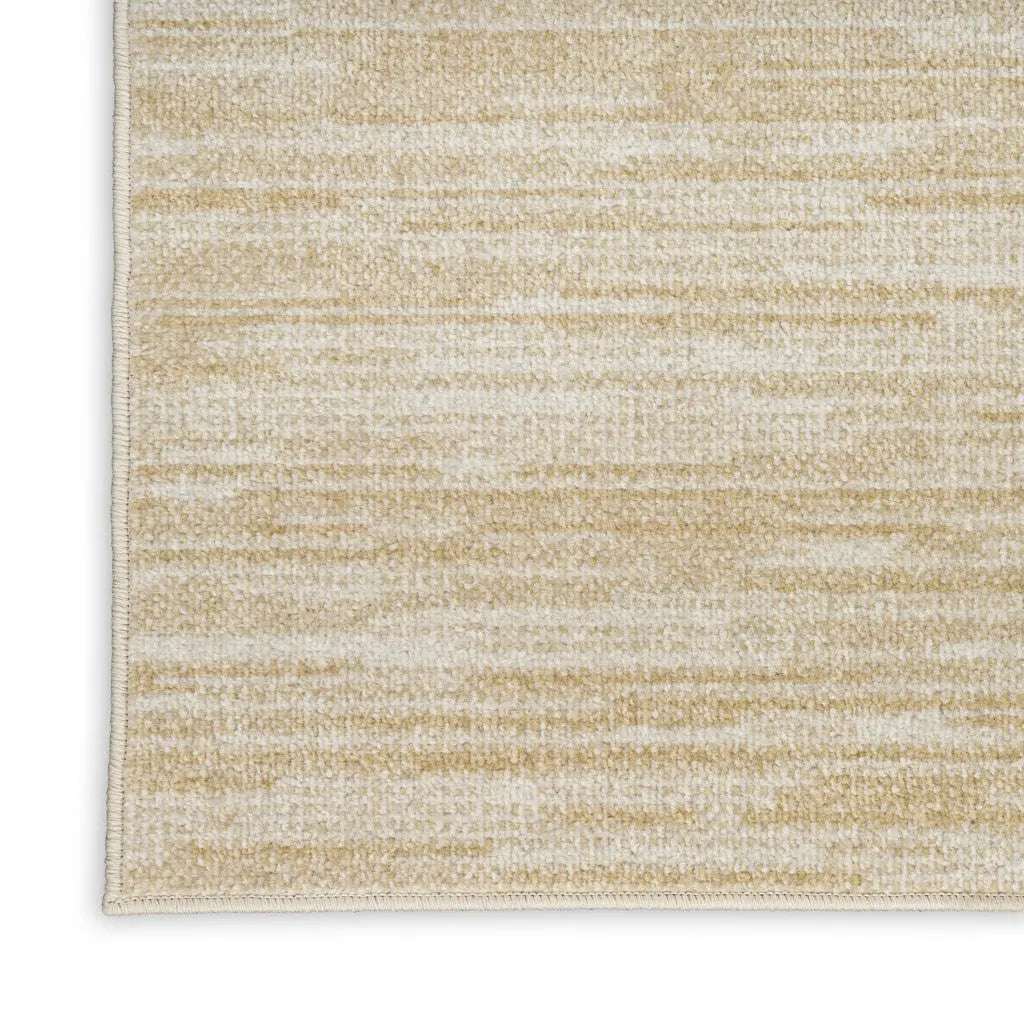 5' Ivory And Gold Square Abstract Indoor Outdoor Area Rug Homeroots Outdoor