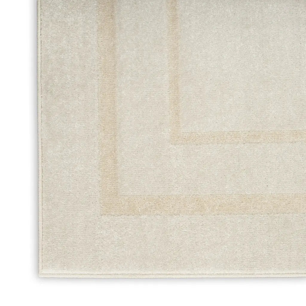 5' Ivory And Gold Square Indoor Outdoor Area Rug Homeroots Outdoor