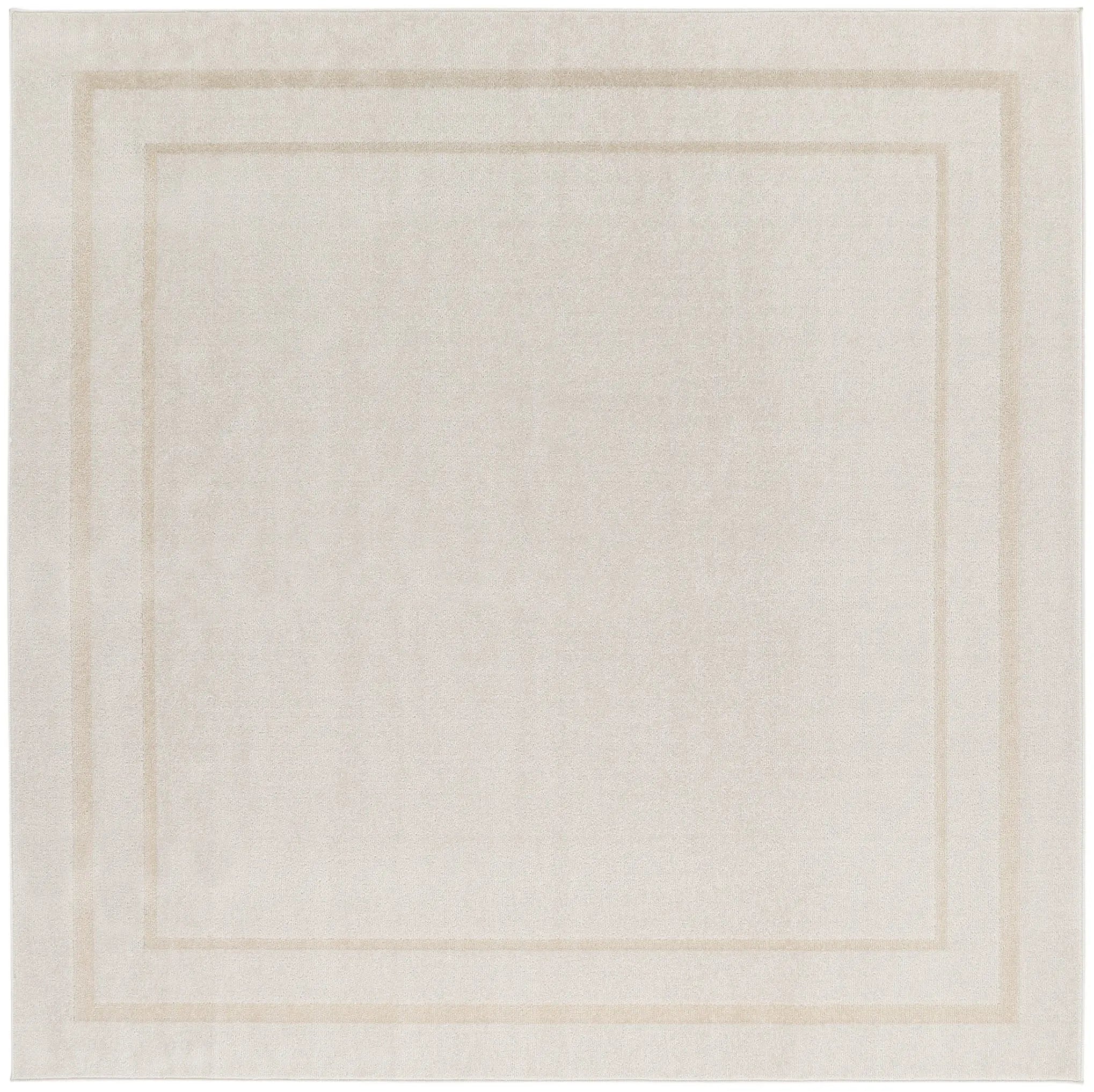 5' Ivory And Gold Square Indoor Outdoor Area Rug Homeroots Outdoor