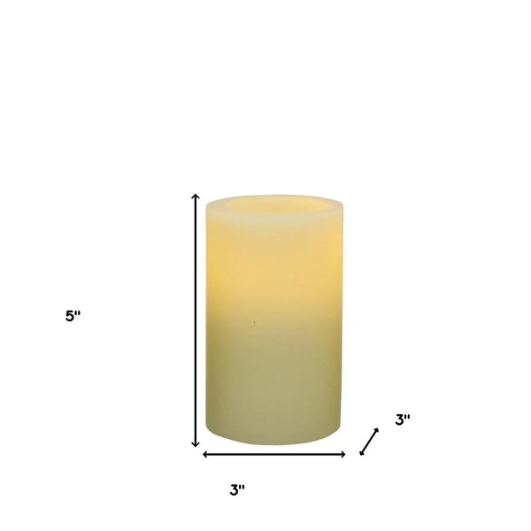 5" Ivory Flameless Pillar Candle GreatEagleInc