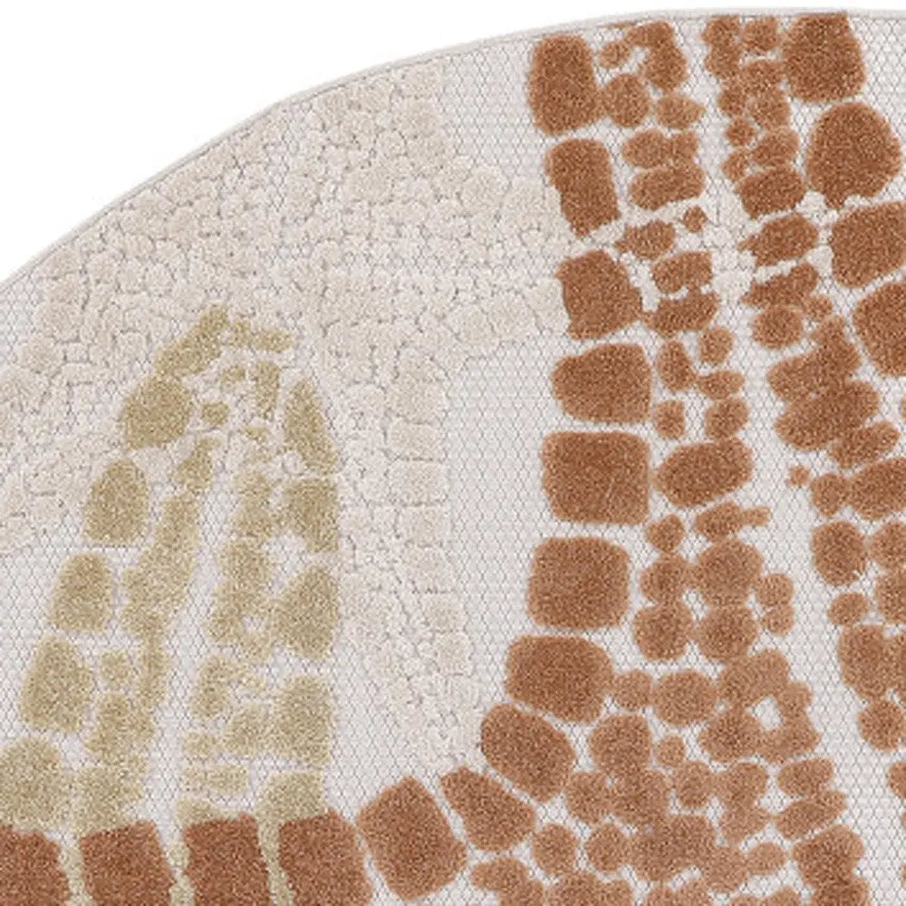 5' Ivory Yellow Orange And Green Round Starfish Indoor Outdoor Area Rug Homeroots Outdoor