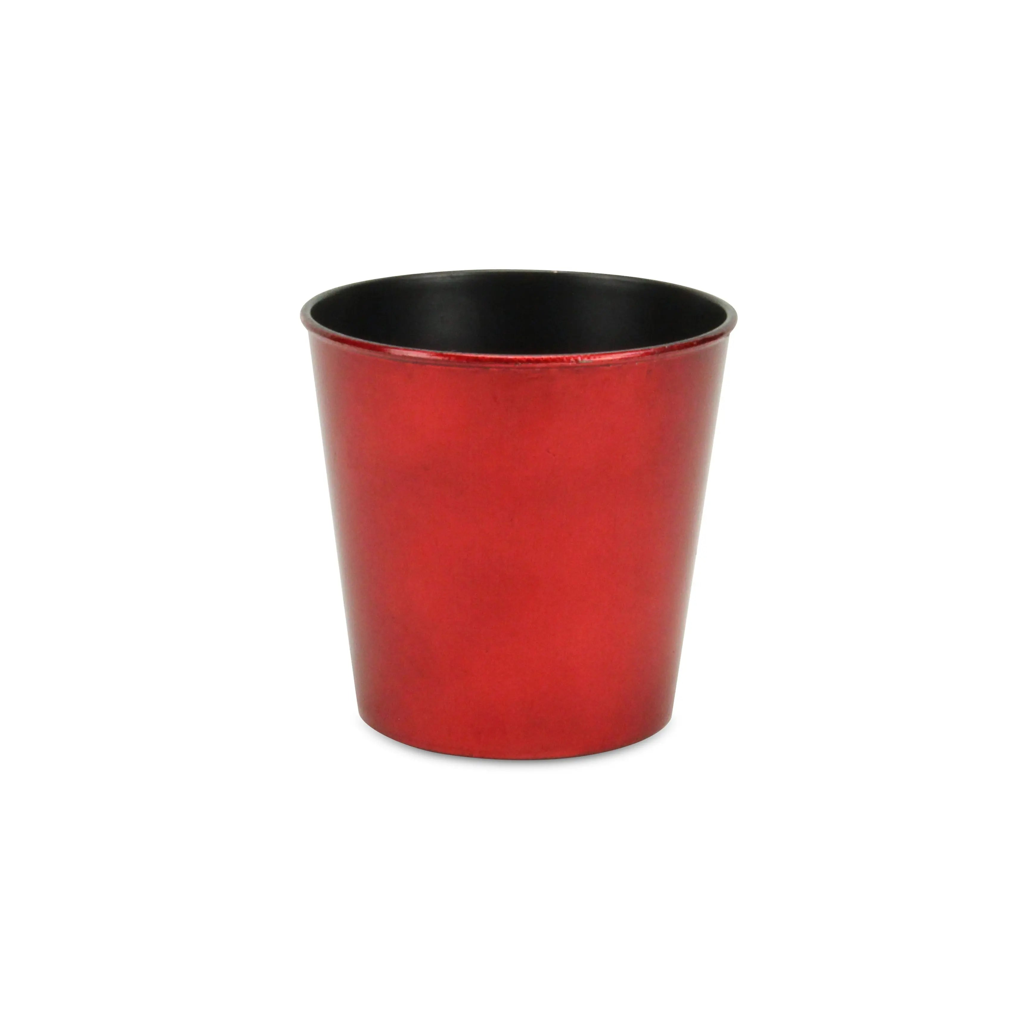 5" Red Recycled Plastic Indoor Outdoor Round Pot Planter Homeroots Outdoor