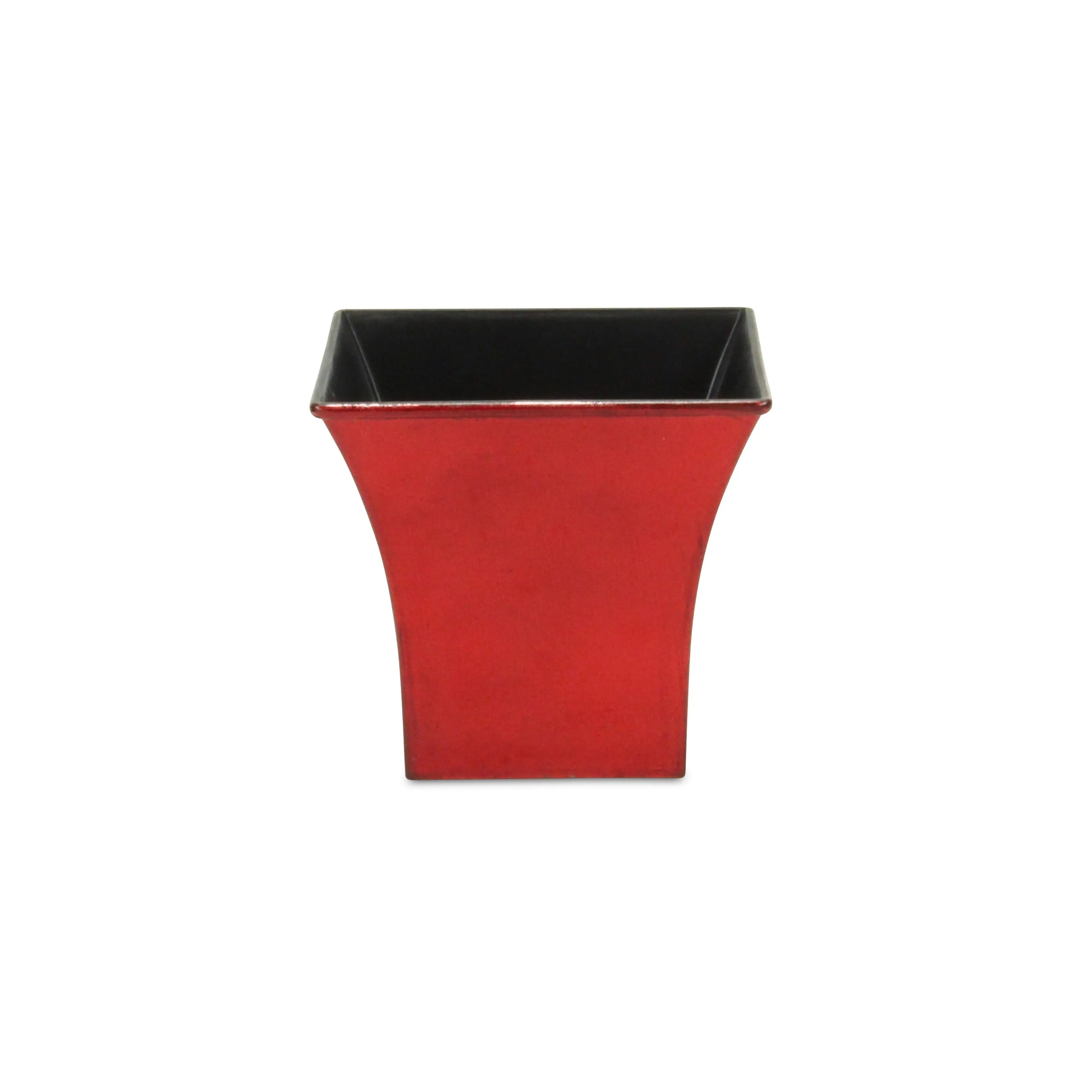 5" Red Recycled Plastic Indoor Outdoor Square Pot Planter Homeroots Outdoor