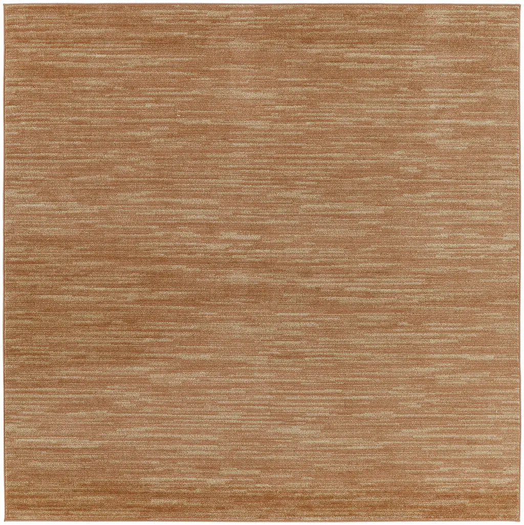 5' Rust And Beige Square Abstract Indoor Outdoor Area Rug Homeroots Outdoor