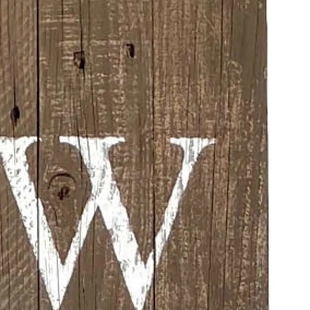 5' Rustic Espresso Brown And White Front Porch Welcome Sign - GreatEagleInc