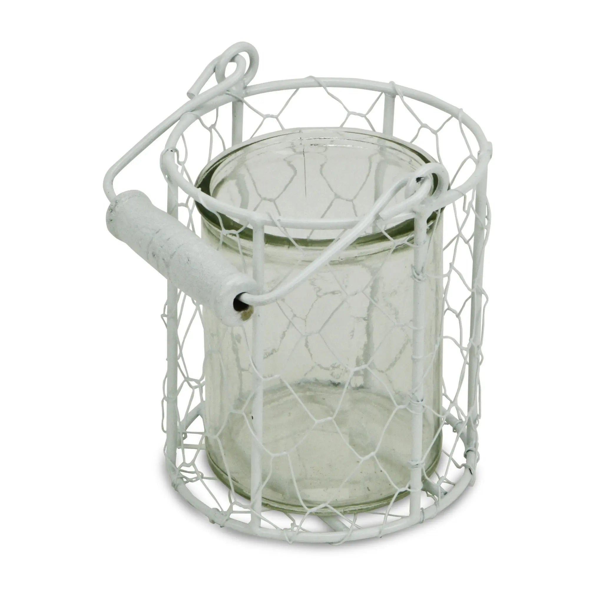 5" White Metal Tabletop Lantern Candle Holder Homeroots Home Decor