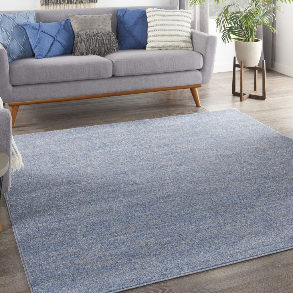 5' X 5' Blue And Gray Square Indoor Outdoor Area Rug - GreatEagleInc