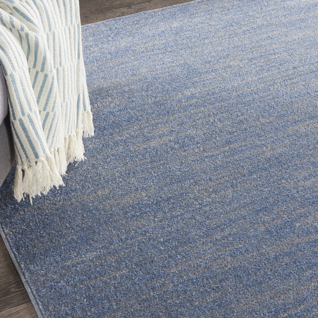 5' X 5' Blue And Gray Square Indoor Outdoor Area Rug - GreatEagleInc