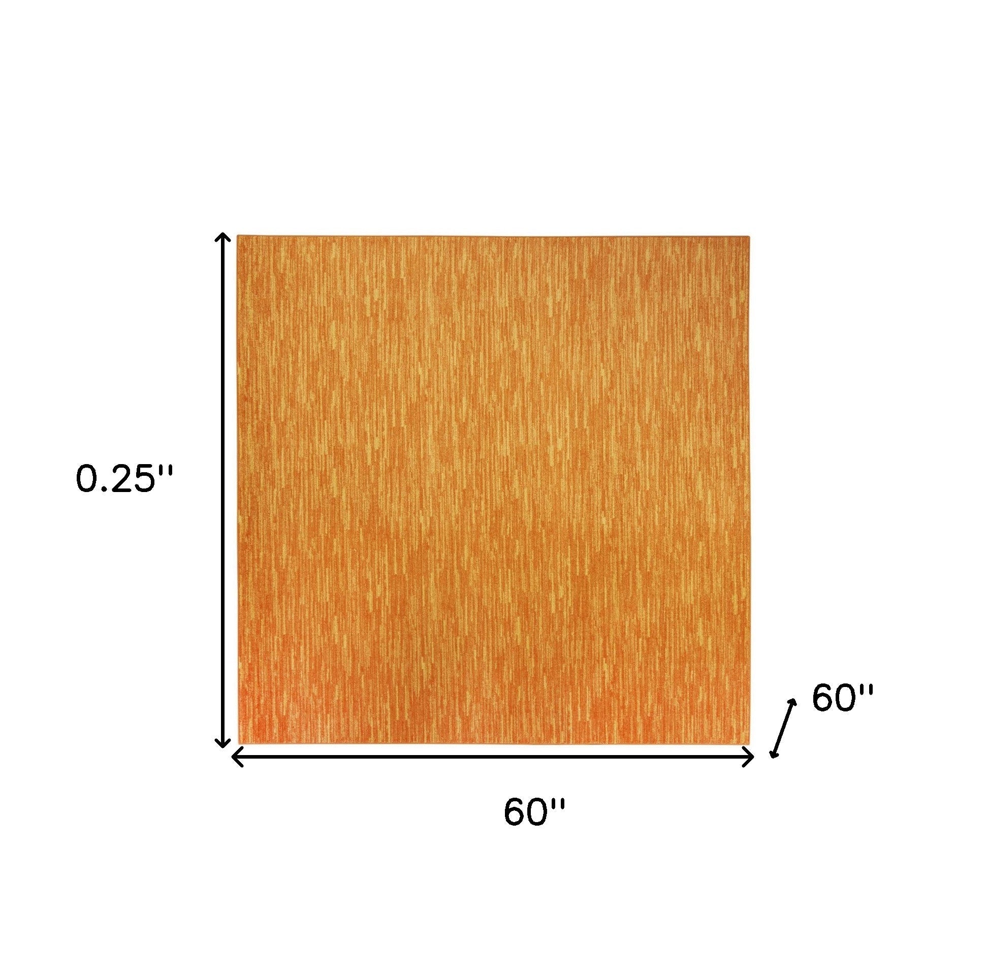 5' X 5' Orange Square Indoor Outdoor Area Rug - GreatEagleInc