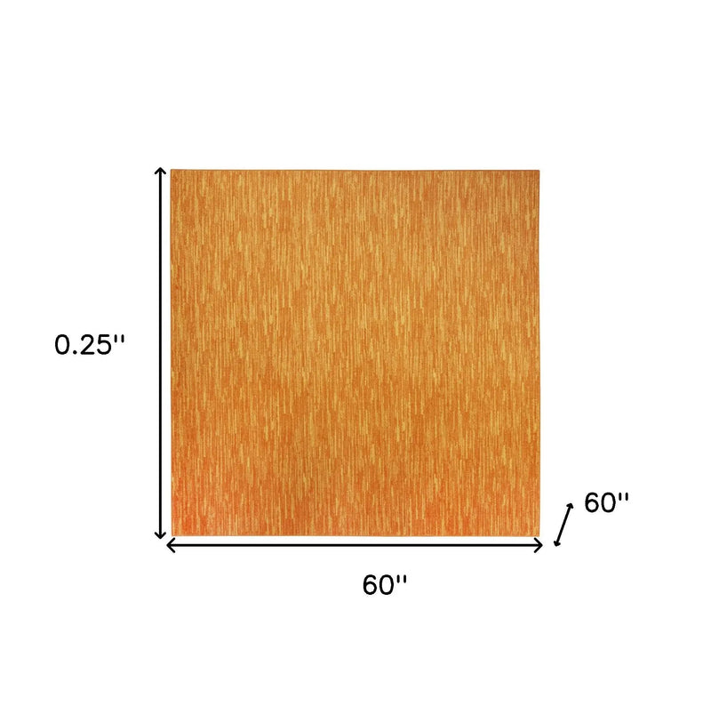 5' X 5' Orange Square Indoor Outdoor Area Rug - GreatEagleInc