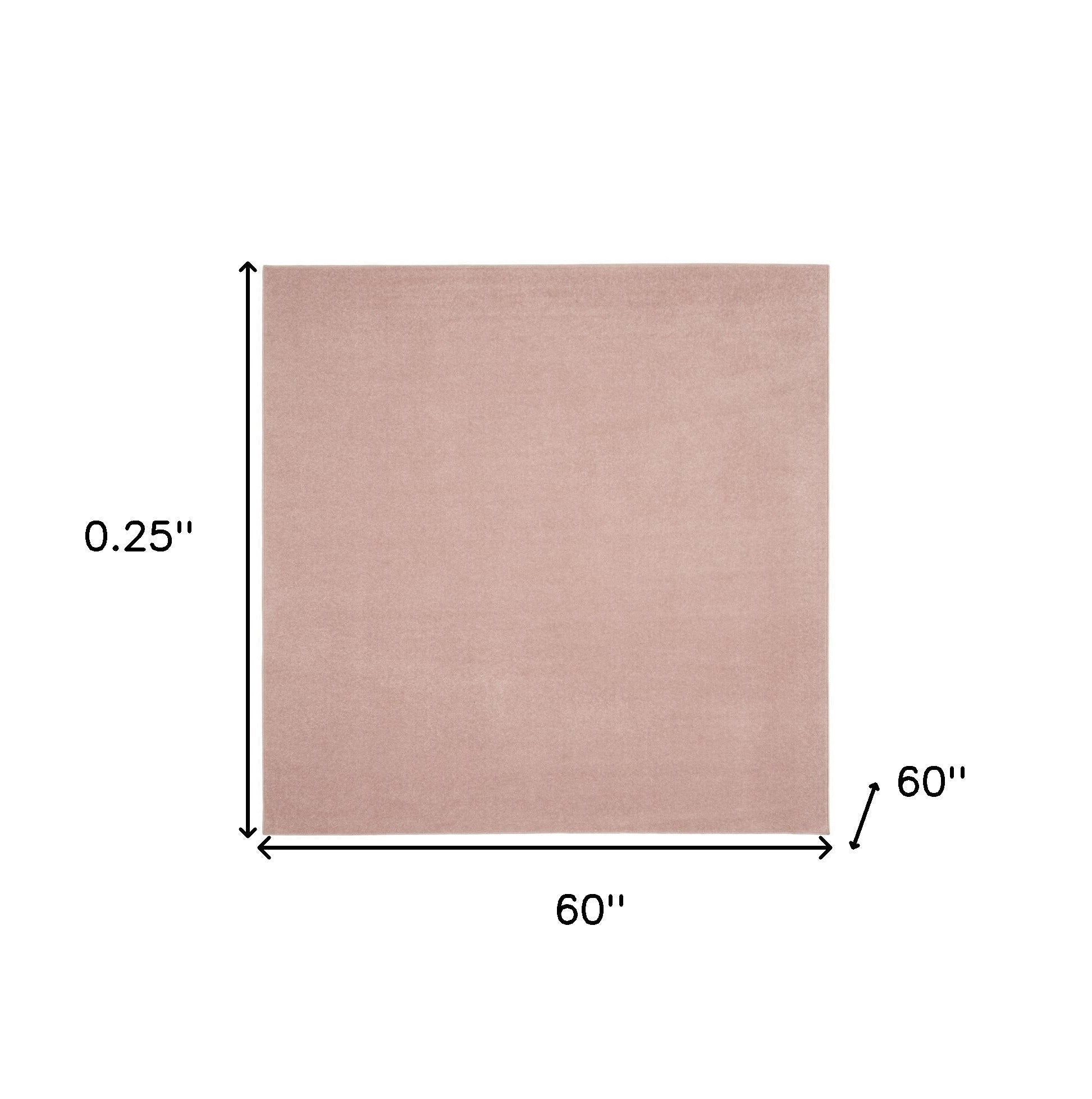 5' X 5' Pink Square Indoor Outdoor Area Rug - GreatEagleInc