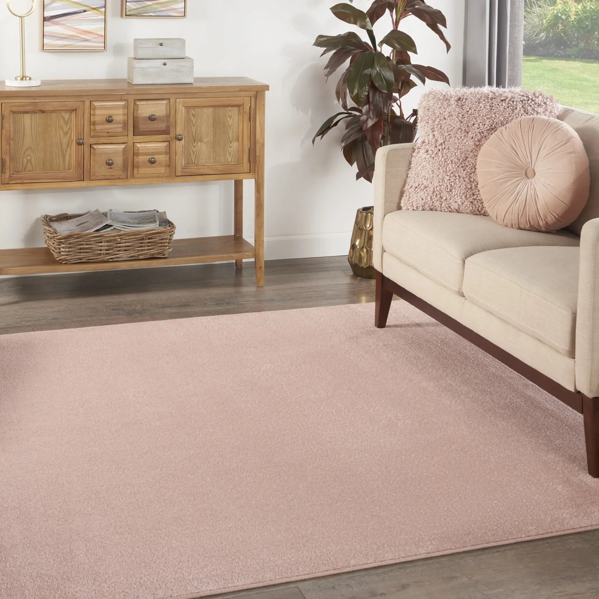 5' X 5' Pink Square Indoor Outdoor Area Rug - GreatEagleInc