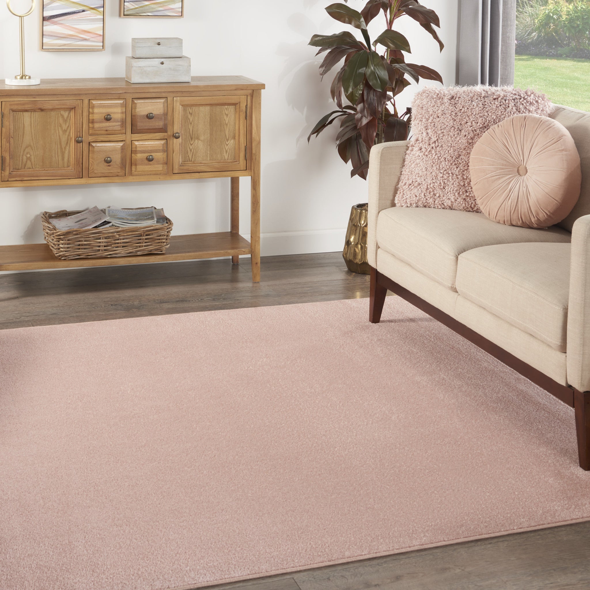 5' X 5' Pink Square Indoor Outdoor Area Rug - GreatEagleInc