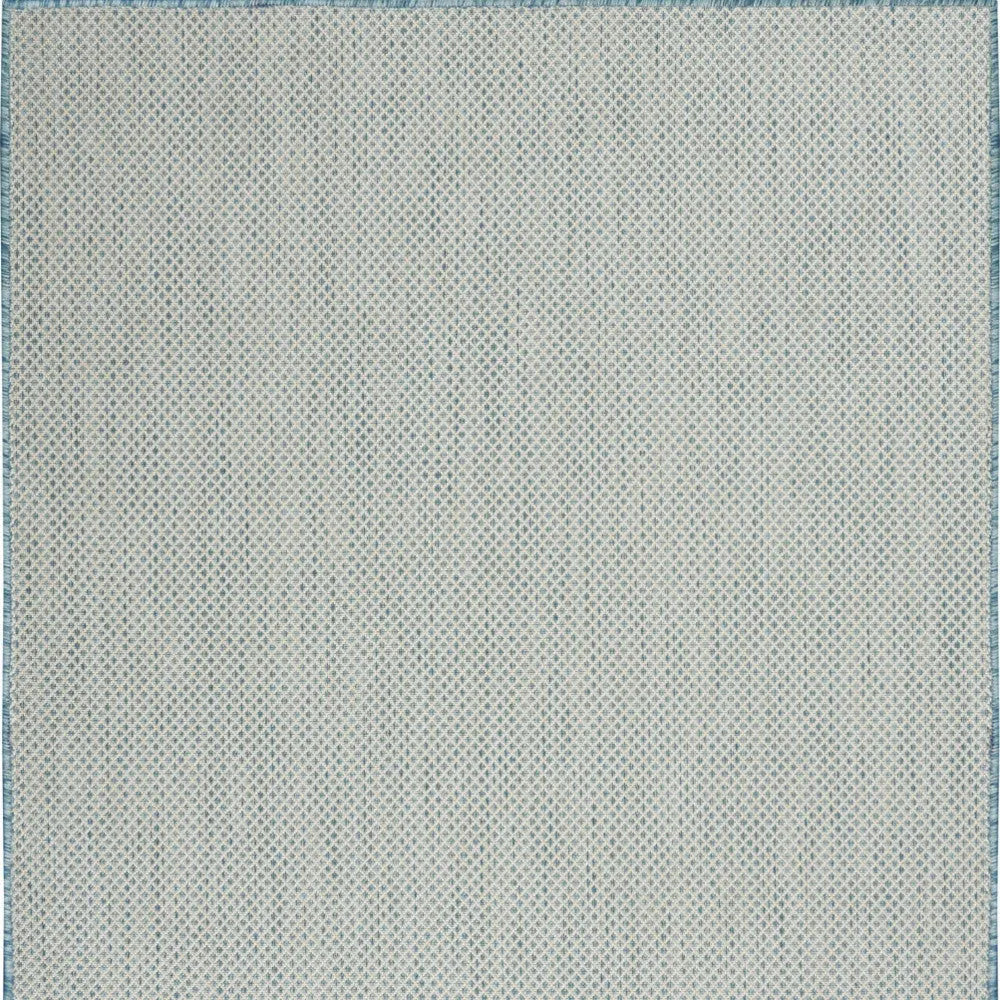 5' X 7' Aqua Geometric Power Loom Area Rug Homeroots Outdoor