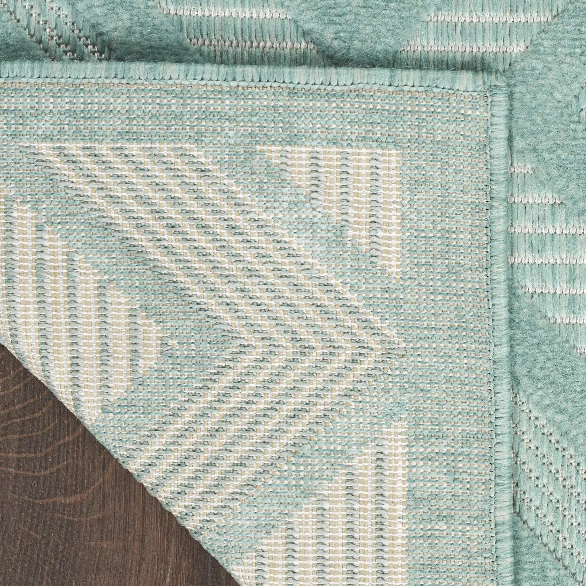 5' X 7' Aqua Indoor Outdoor Area Rug - GreatEagleInc
