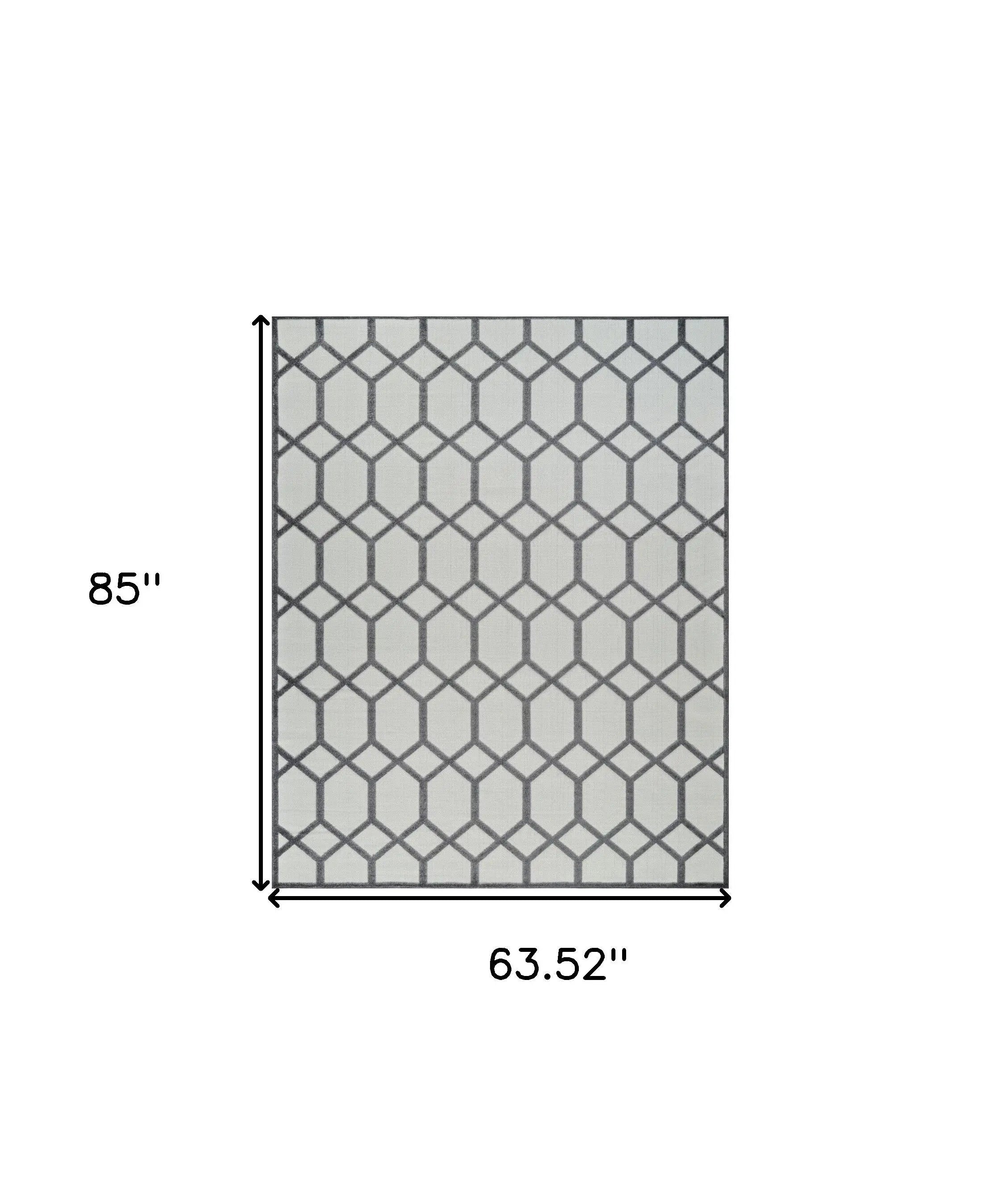 5' X 7' Beige And Gray Geometric Distressed Indoor Outdoor Area Rug Homeroots Outdoor