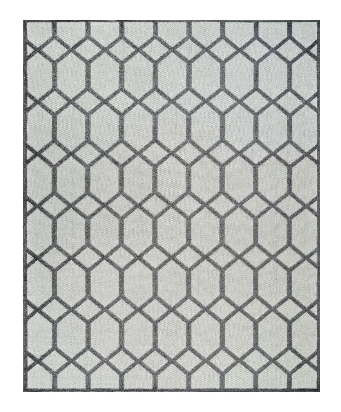 5' X 7' Beige And Gray Geometric Distressed Indoor Outdoor Area Rug Homeroots Outdoor