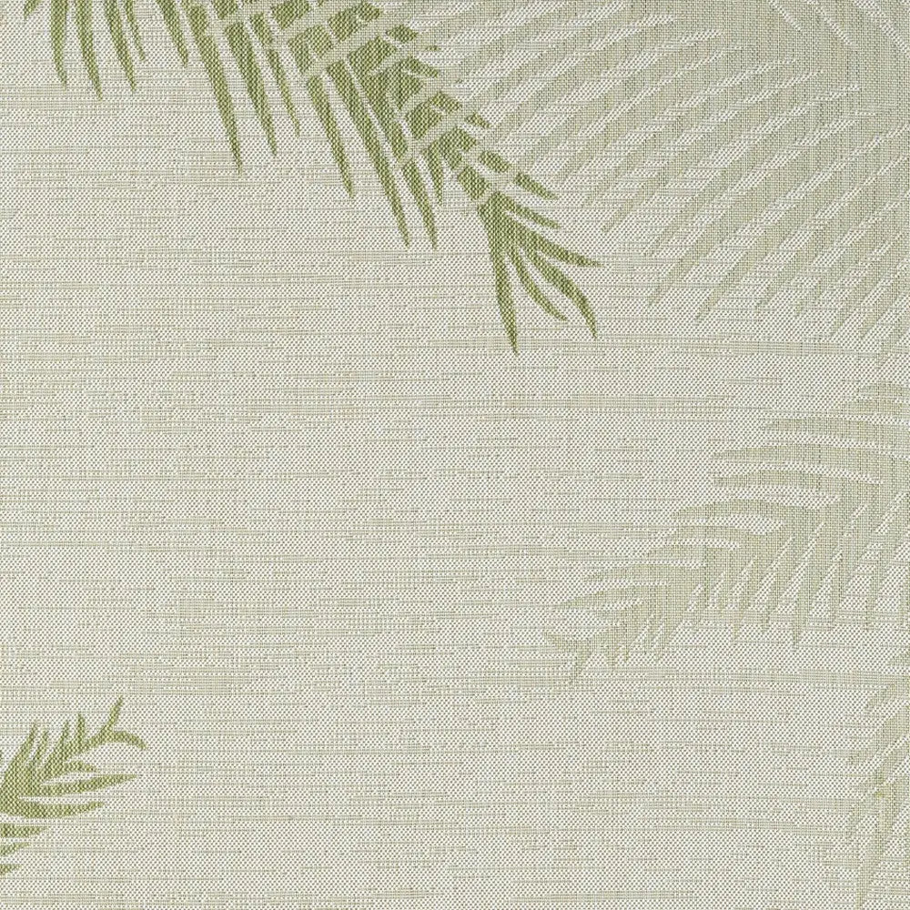 5' X 7' Beige And Green Palm Leaf Indoor Outdoor Area Rug Homeroots Outdoor