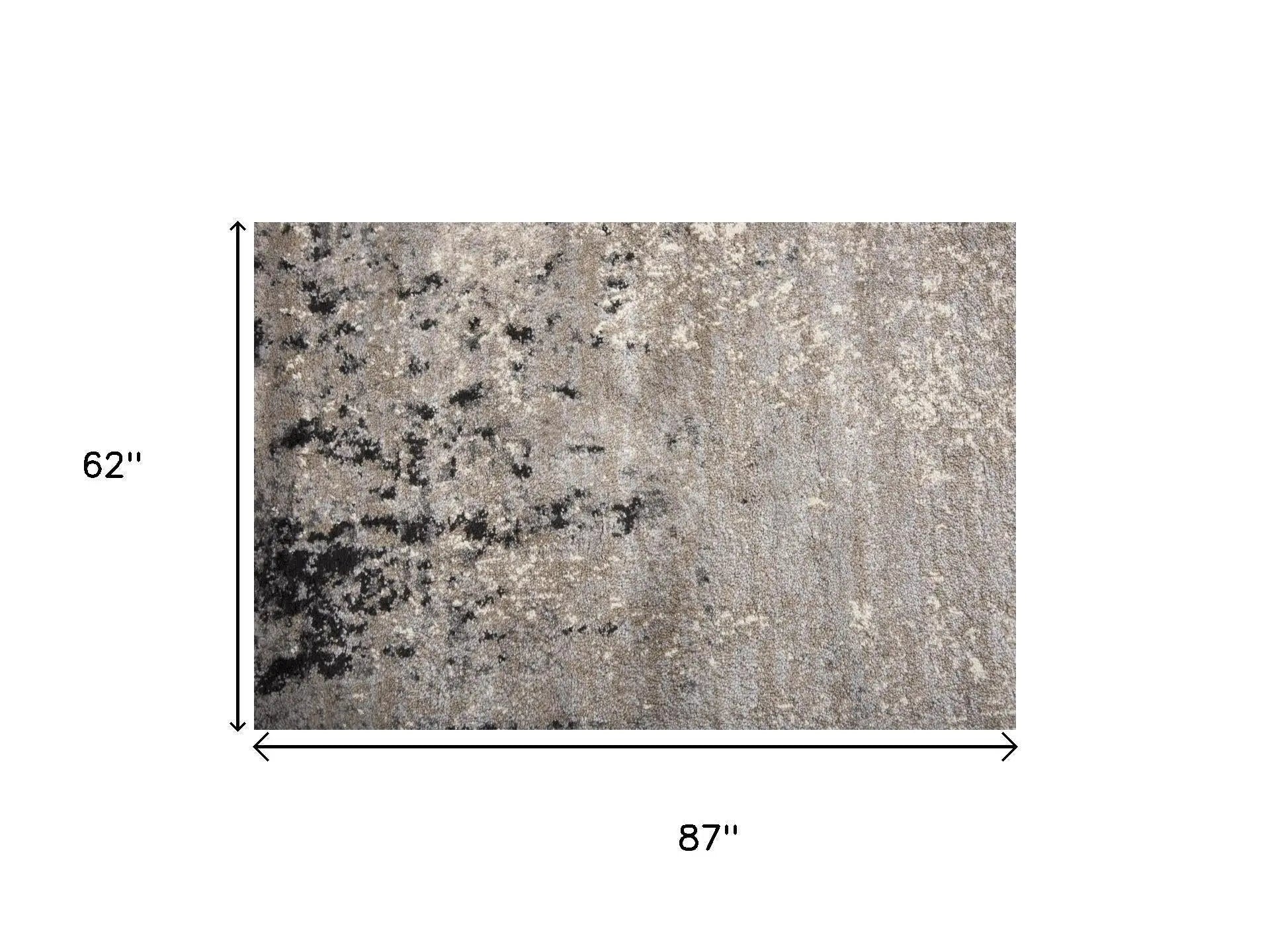 5' X 7' Beige Gray Black And Brown Abstract Area Rug Homeroots Home Decor