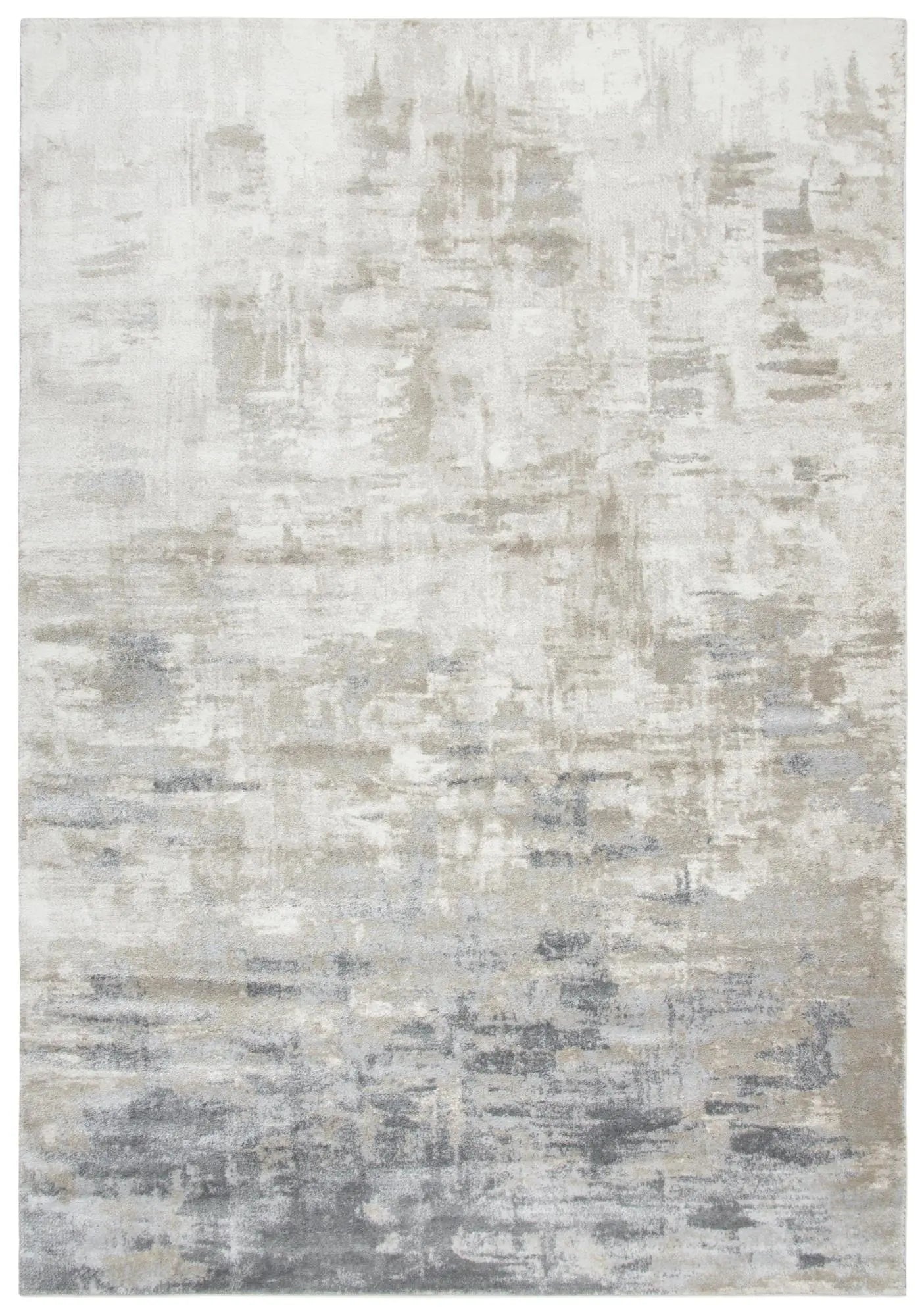 5' X 7' Beige Ivory Brown Light Gray And Dark Gray Abstract Area Rug Homeroots Home Decor