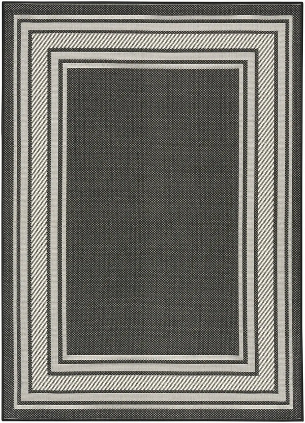 5' X 7' Black Geometric Indoor Outdoor Area Rug Homeroots Outdoor