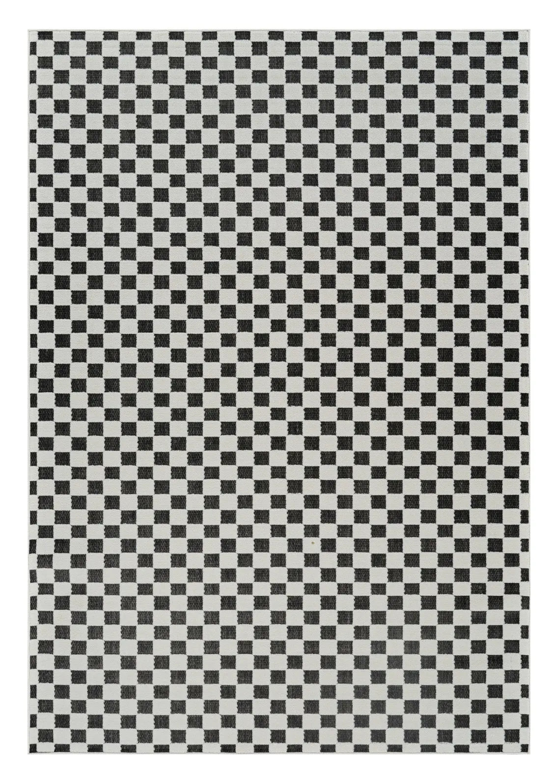 5' X 7' Black and White Geometric Distressed Indoor Outdoor Area Rug Homeroots Outdoor