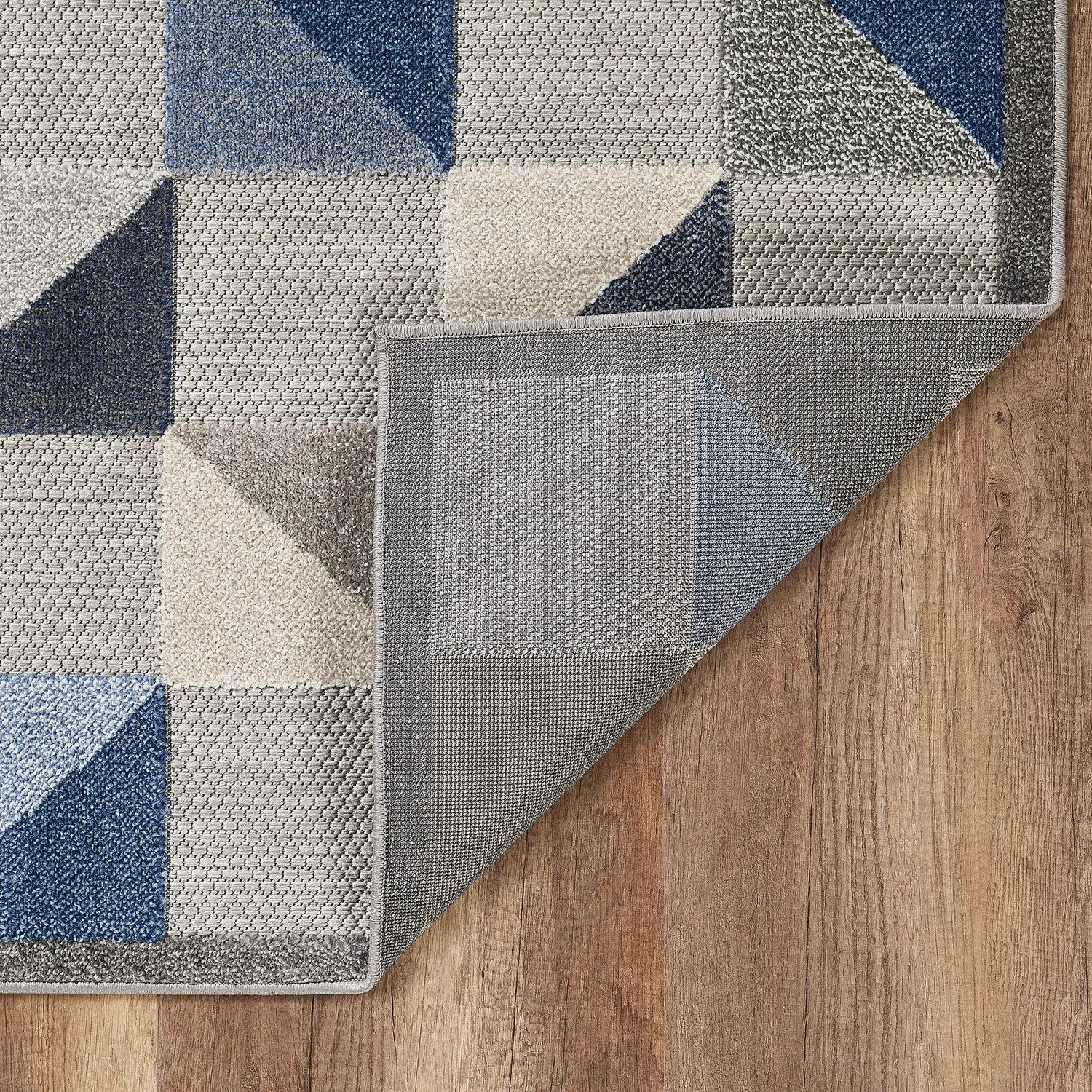 5' X 7' Blue And Gray Geometric Stain Resistant Indoor Outdoor Area Rug Homeroots Outdoor
