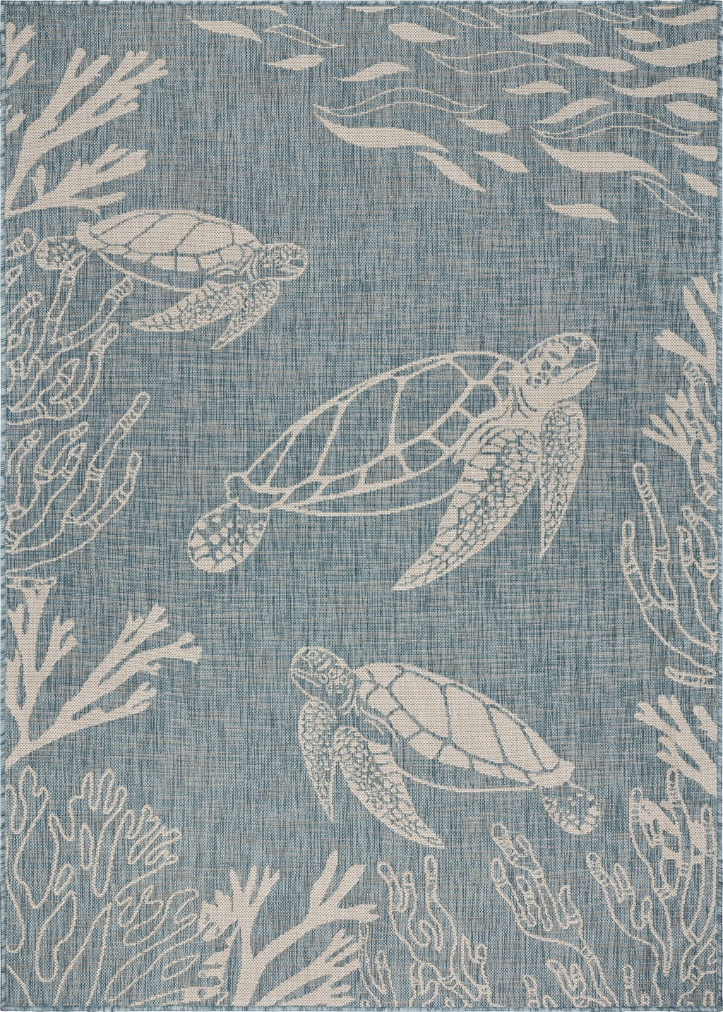 5' X 7' Blue And Gray Indoor Outdoor Area Rug Homeroots Outdoor