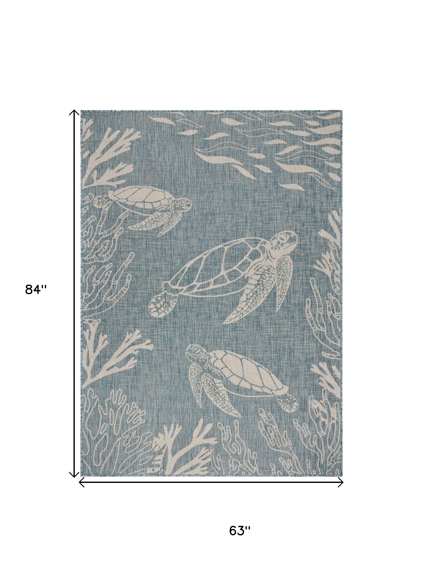 5' X 7' Blue And Gray Indoor Outdoor Area Rug Homeroots Outdoor