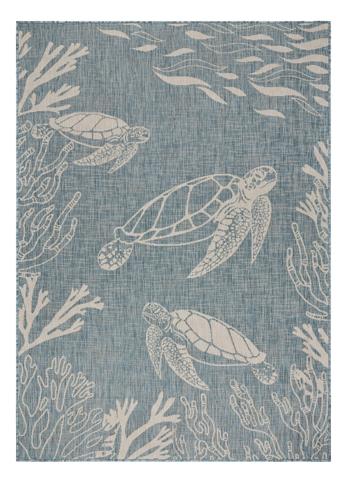 5' X 7' Blue And Gray Indoor Outdoor Area Rug Homeroots Outdoor