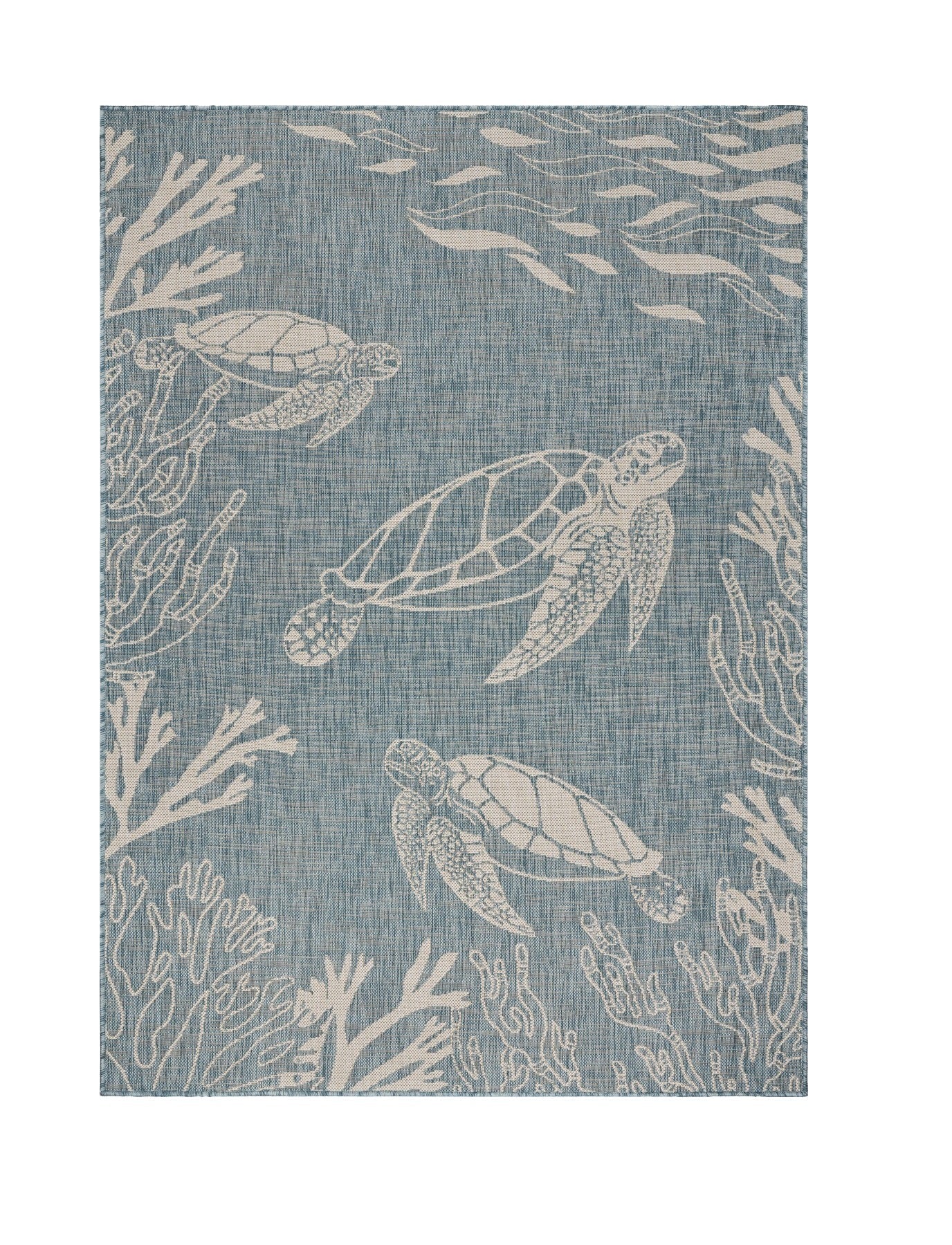 5' X 7' Blue And Gray Indoor Outdoor Area Rug Homeroots Outdoor