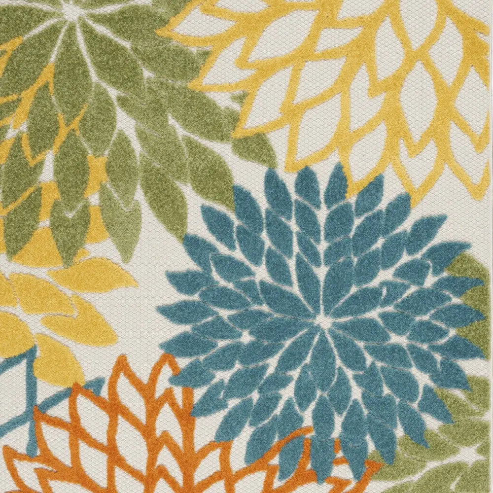 5' X 7' Blue And Yellow Indoor Outdoor Area Rug - GreatEagleInc