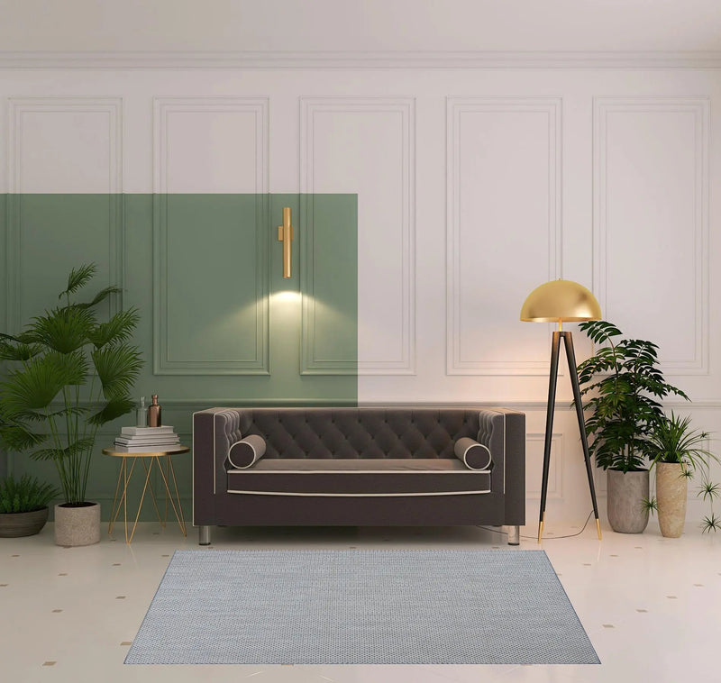 5' X 7' Blue Geometric Power Loom Area Rug Homeroots Outdoor