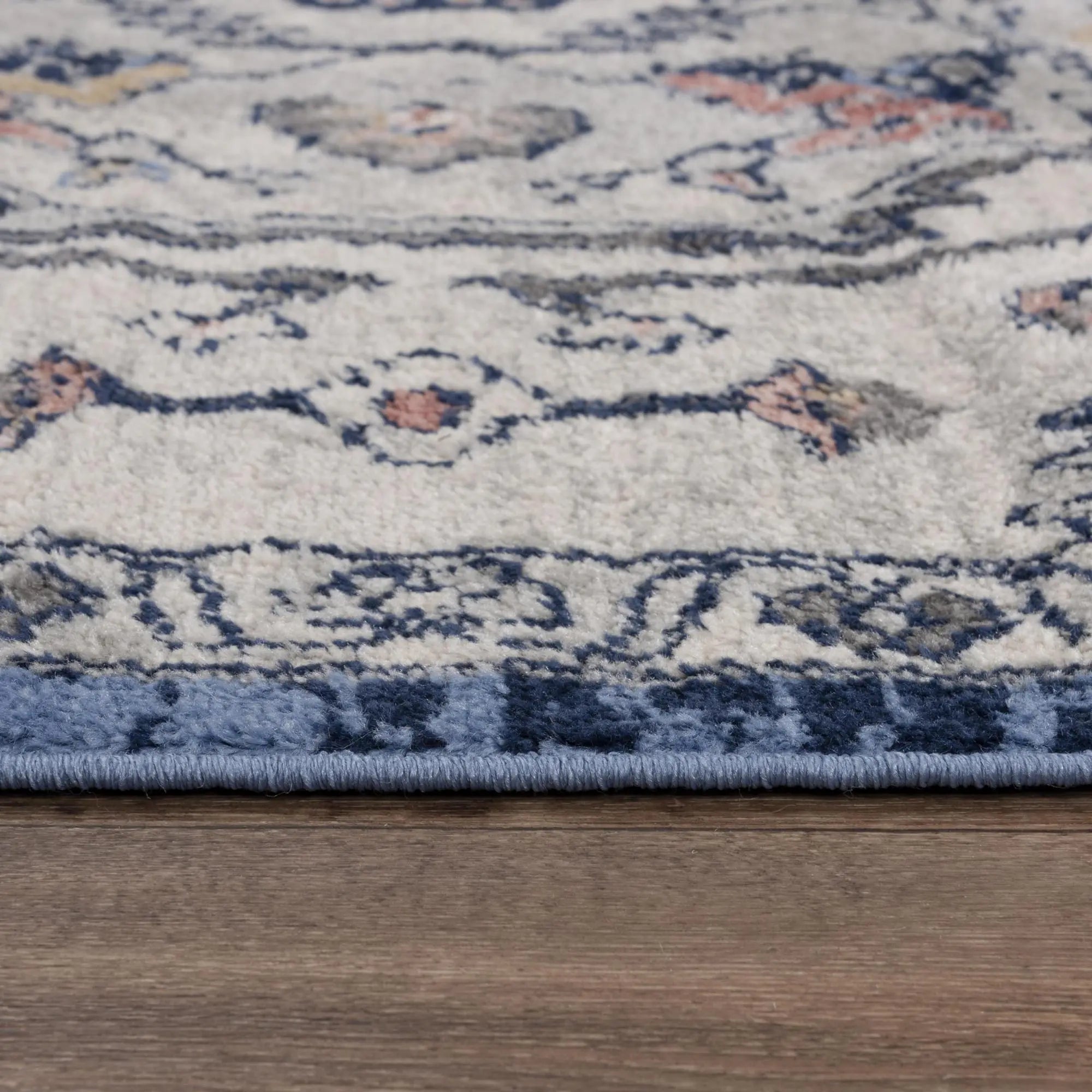 5' X 7' Blue Light Blue Pink Yellow Light Gray And Gray Medallion Area Rug Homeroots Home Decor