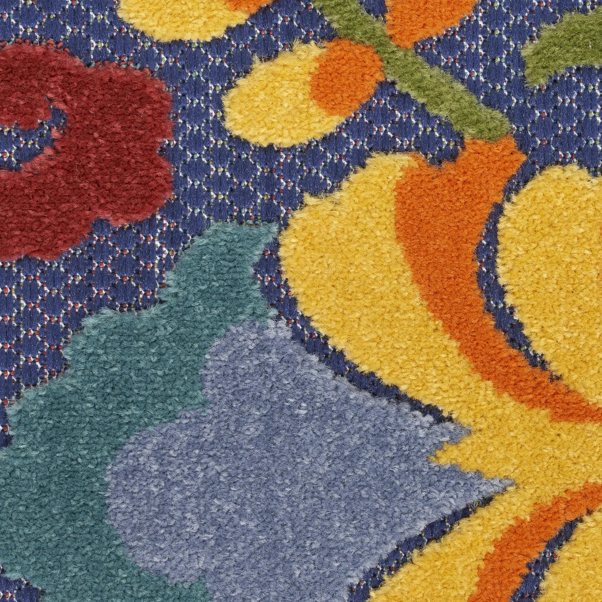 5' X 7' Blue Yellow And Green Indoor Outdoor Area Rug Homeroots Outdoor