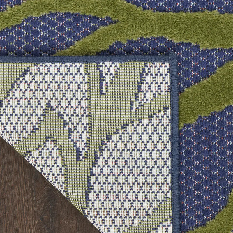 5' X 7' Blue Yellow and Green Indoor Outdoor Area Rug Homeroots Outdoor