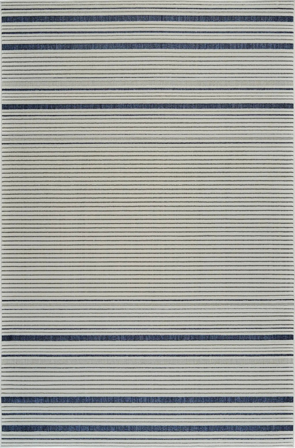5' X 7' Blue and Cream Striped Distressed Indoor Outdoor Area Rug Homeroots Outdoor