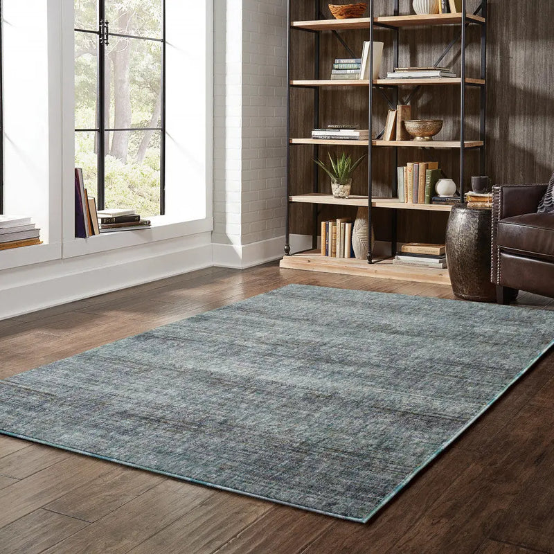 5' X 7' Blue and Gray Power Loom Area Rug - GreatEagleInc