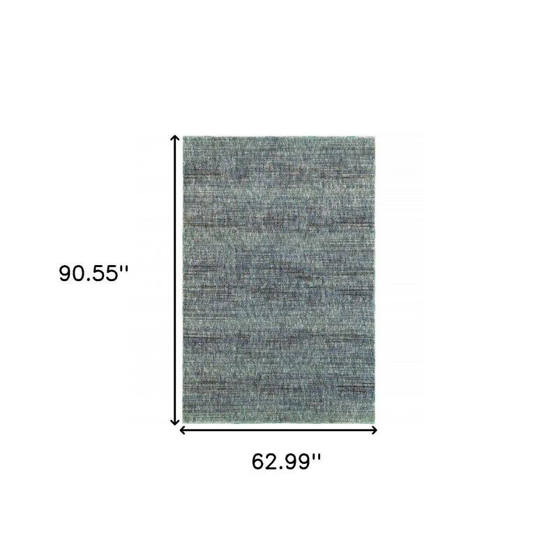 5' X 7' Blue and Gray Power Loom Area Rug - GreatEagleInc