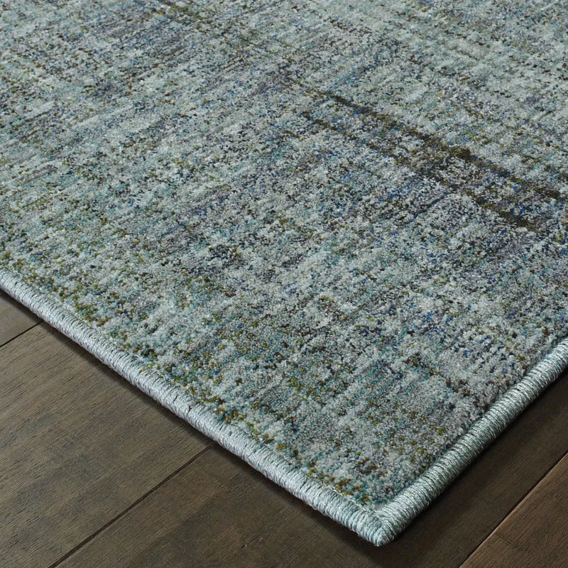 5' X 7' Blue and Gray Power Loom Area Rug - GreatEagleInc