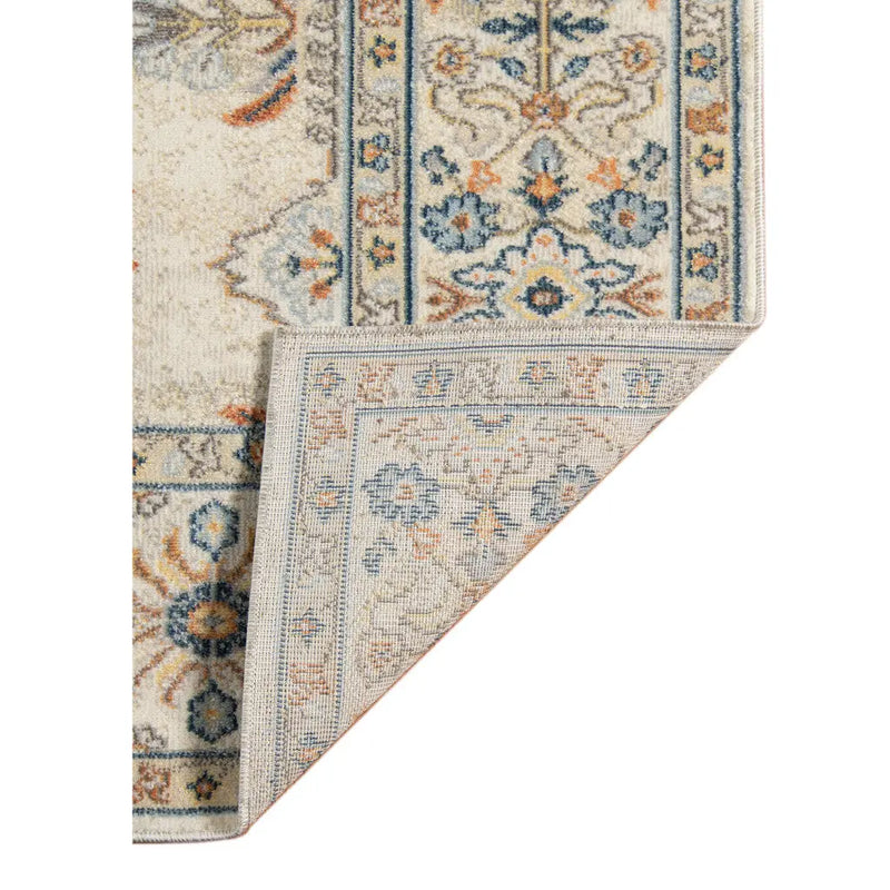 5' X 7' Blue and Orange Medallion Stain Resistant Indoor Outdoor Area Rug Homeroots Outdoor